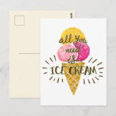 Het enige wat je nodig hebt is ijs, de zomer briefkaart (Voorkant / Achterkant)