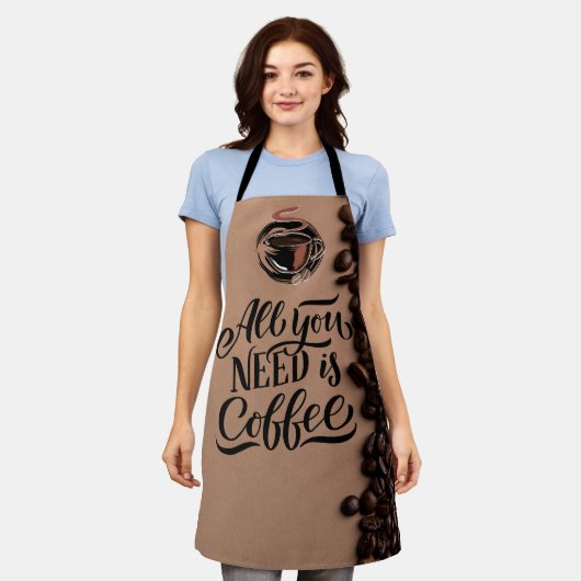 Het enige wat je nodig hebt is koffie schort (Gedragen)