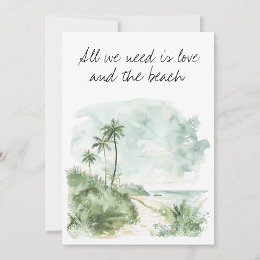 Het enige wat je nodig hebt is liefde en het stran kaart (Voorkant)
