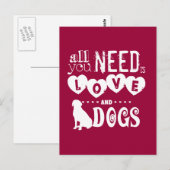 Het enige wat je nodig hebt is liefde... en honden briefkaart (Voorkant / Achterkant)