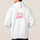 Het enige wat je nodig hebt is ‘liefde’ hoodie (Achterkant)