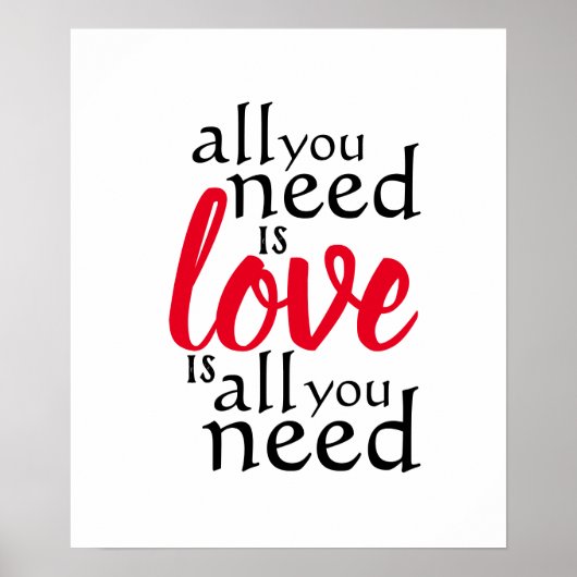 Het enige wat je nodig hebt is liefde. poster (Voorkant)