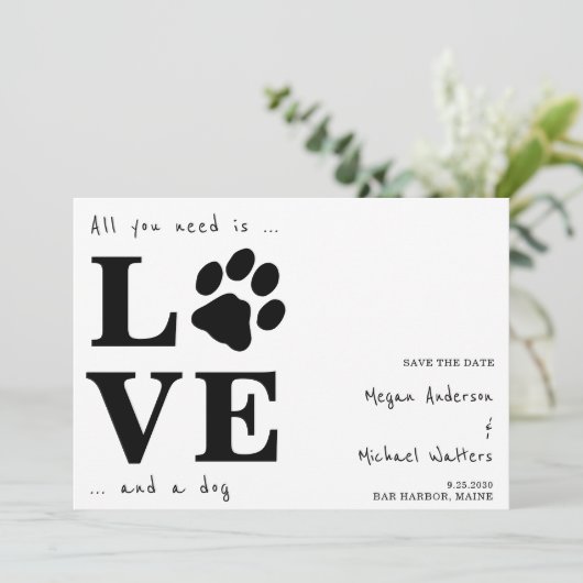 Het enige wat je nodig hebt is liefdeshondenweduwe aankondiging (Staand voorkant)