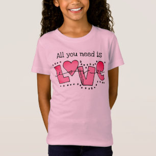 Het enige wat je nodig hebt is liefdesshirt meisje t-shirt