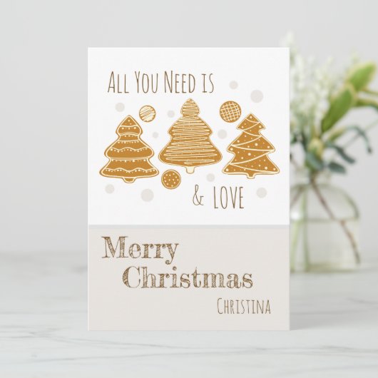 Het enige wat je nodig hebt zijn koekjes en liefde feestdagenkaart (Staand voorkant)