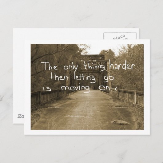 Het enige wat moeilijker is dan loslaten, is doorg briefkaart (Voorkant / Achterkant)