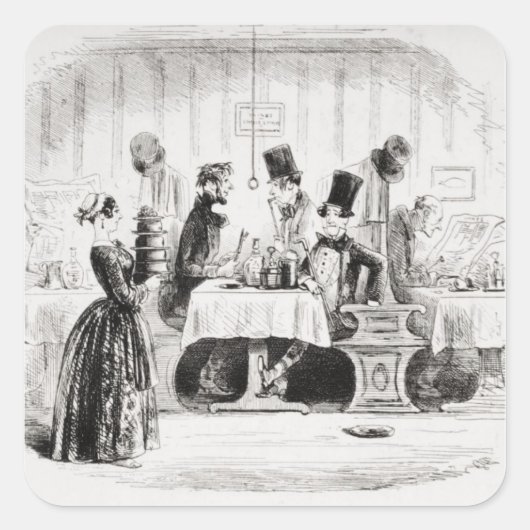 Het entertainment van de heer Guppy Vierkante Sticker (Voorkant)