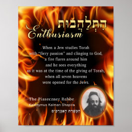 Het enthousiaste citaat van Piaseczner Rebbe Shapi Poster