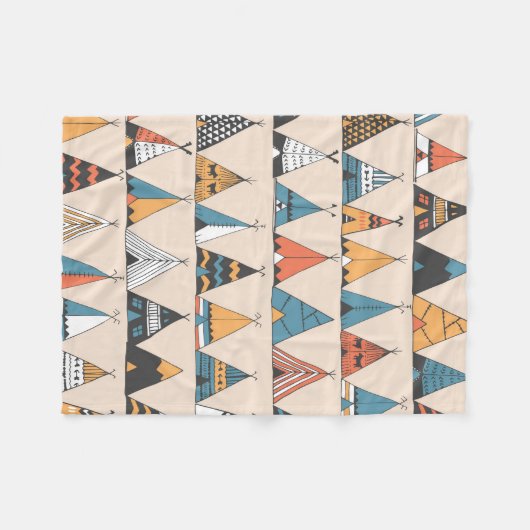 Het epiepatroon. Inheemse Amerikaanse zomertent Wi Fleece Deken (Voorkant (Horizontaal))