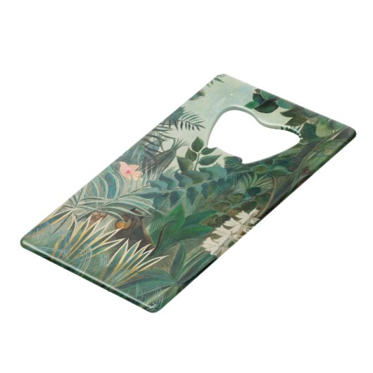 Het Equatoriaal Oerwoud (1909) van Henri Rousseau. Creditkaart Flessenopener (Voorkant Gekanteld)