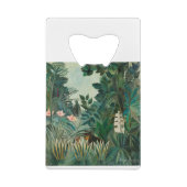 Het Equatoriaal Oerwoud (1909) van Henri Rousseau. Creditkaart Flessenopener (Achterkant)
