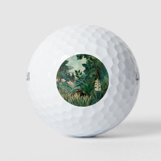 Het Equatoriaal Oerwoud (1909) van Henri Rousseau. Golfballen (Voorkant)