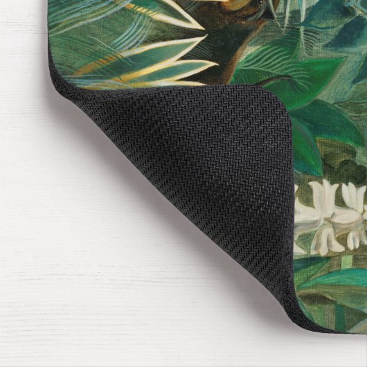 Het Equatoriaal Oerwoud (1909) van Henri Rousseau. Muismat (Hoek)