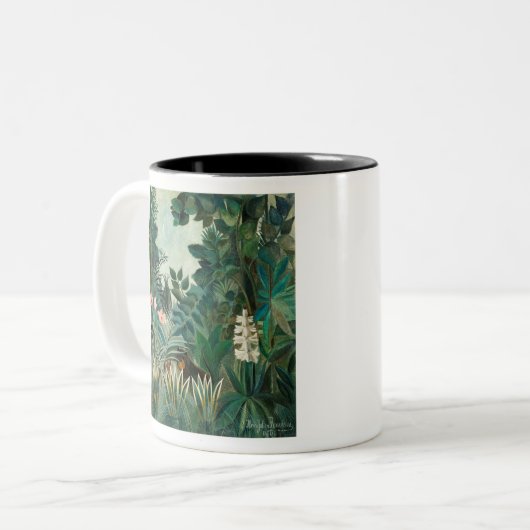 Het Equatoriaal Oerwoud (1909) van Henri Rousseau. Tweekleurige Koffiemok (Voorkant links)