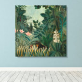 Het Equatoriaal Oerwoud | Henri Rousseau Canvas Afdruk (Insitu (Houten vloer))