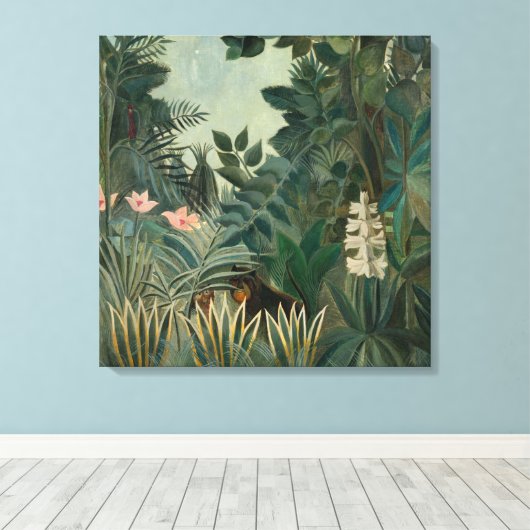 Het Equatoriaal Oerwoud | Henri Rousseau Canvas Afdruk (Insitu (Houten vloer))