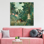 Het Equatoriaal Oerwoud | Henri Rousseau Canvas Afdruk (Insitu (Woonkamer))