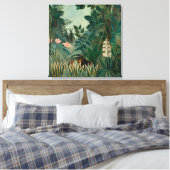 Het Equatoriaal Oerwoud | Henri Rousseau Canvas Afdruk (Insitu (Slaapkamer))