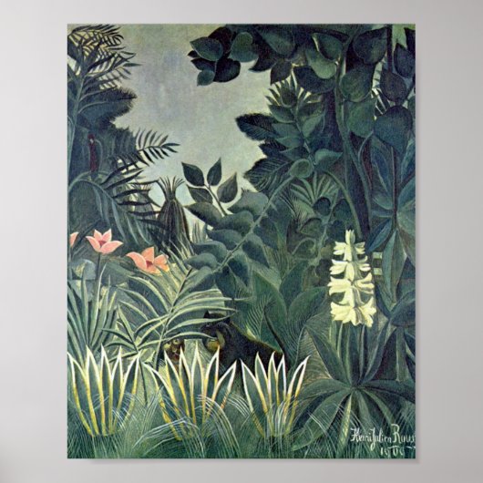 Het Equatoriaal Oerwoud van Henri Rousseau Poster (Voorkant)