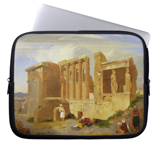 Het Erechtheum in Athene, met figuren in de voorst Laptop Sleeve (Voorkant)