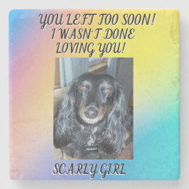 Het eren van uw geliefde bont Baby Memorial 1 Foto Stenen Onderzetter