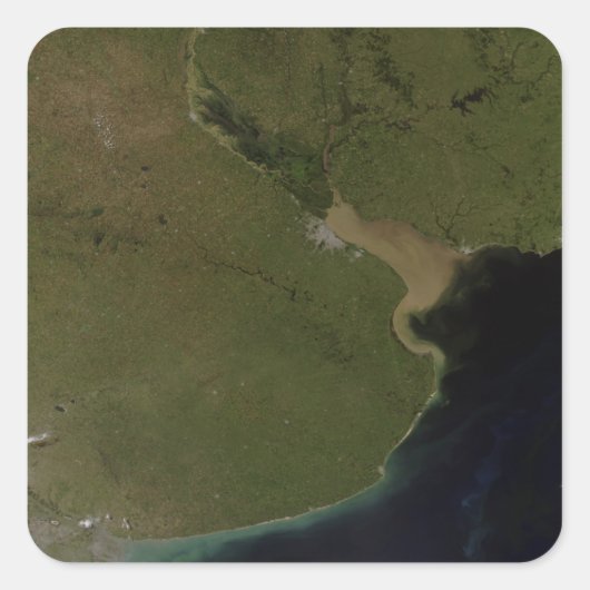 Het estuarium van de Rio de la Plata Vierkante Sticker (Voorkant)