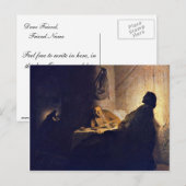 Het eten bij Emmaus. Door Rembrandt Van Rijn Briefkaart (Voorkant / Achterkant)