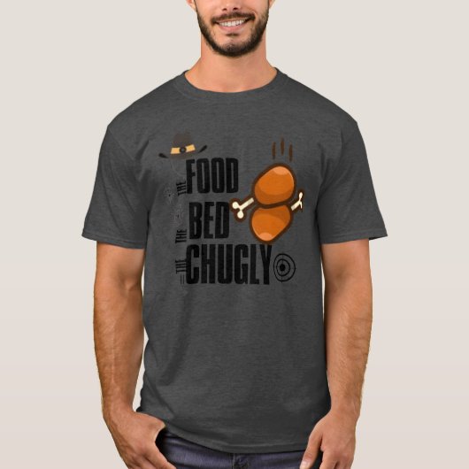 het eten het bed vrienden t-shirt (Voorkant)