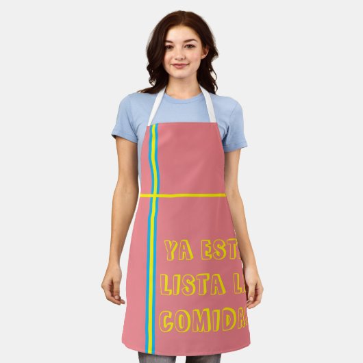 het eten is klaar schort (Gedragen)