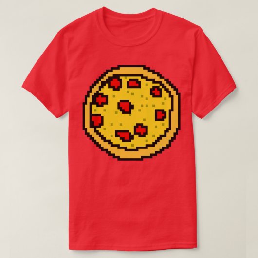 Het eten van 8bit Pixelart Pizza Eten T-shirt (Design voorkant)