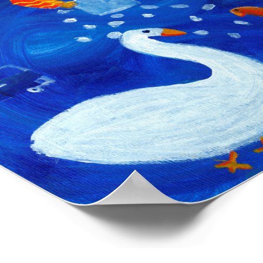 Het eten van acrylverfart voor eenden poster (Hoek)