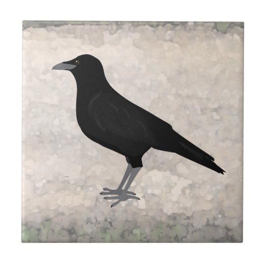 Het eten van Crow Ceramic Tegel Tegeltje (Voorkant)