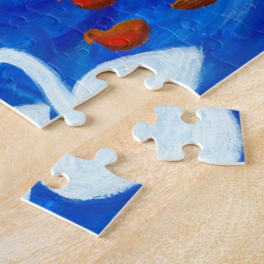 Het eten van de eenden schilderen legpuzzel (Zijkant)