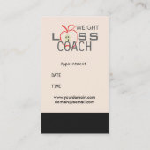 Het eten van goed Apple Dieting Looight Weight Coa Afsprakenkaartje (Achterkant)