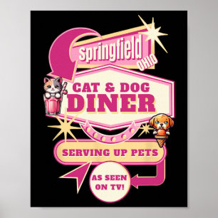Het eten van huisdieren Springfield Ohio Funny Cat Poster