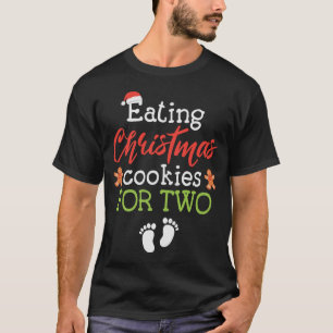 Het eten van Kerstkoekjes voor twee grappige Kerst T-shirt
