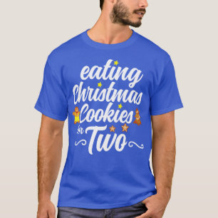 Het eten van kerstkoekjes voor twee Shirt kerst s