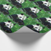 Het eten van Panda Kerstmis Wrapping Papier (Hoek)