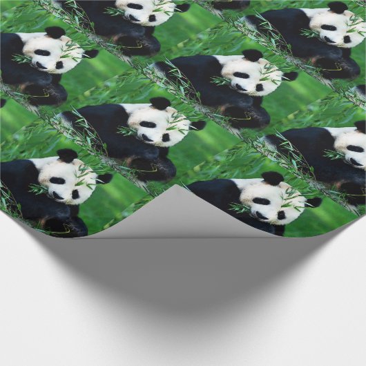 Het eten van Panda Kerstmis Wrapping Papier (Hoek)