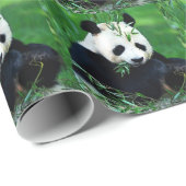 Het eten van Panda Kerstmis Wrapping Papier (Rol Hoek)