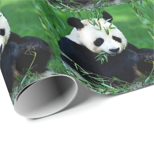 Het eten van Panda Kerstmis Wrapping Papier (Rol Hoek)