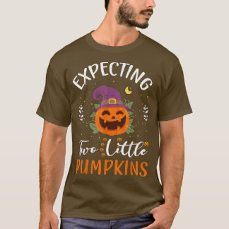 Het eten van twee kleine pompoenen met Halloween z T-shirt