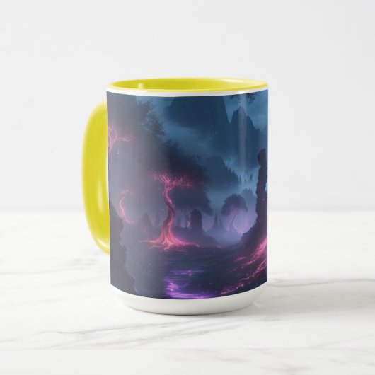 Het etherische bos van luminescentie mok (Voorkant links)