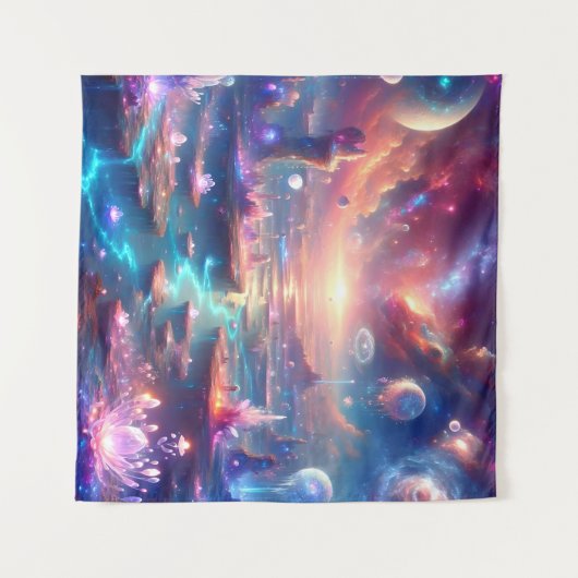 Het etherische buitenaardse landschap met zwevende wandkleed (Voorkant (horizontaal))