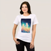 Het Ethische Wolf Nachtlied Tri-Blend Shirt (Voorkant volledig)