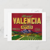 Het etiket Valencia Apple - Watsonville, CA Briefkaart (Voorkant / Achterkant)