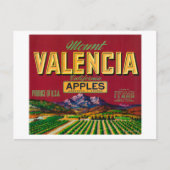 Het etiket Valencia Apple - Watsonville, CA Briefkaart (Voorkant)