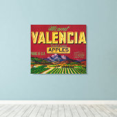Het etiket Valencia Apple - Watsonville, CA Canvas Afdruk (Insitu (Houten vloer))