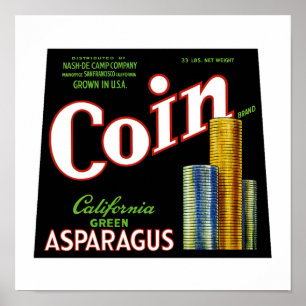 Het Etiket van de Asperge van Californië van het Poster