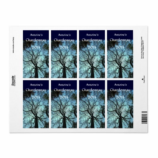 Het etiket van de boomwijn omhoog (Full Sheet)